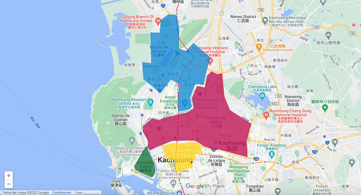 Kaohsiung area map