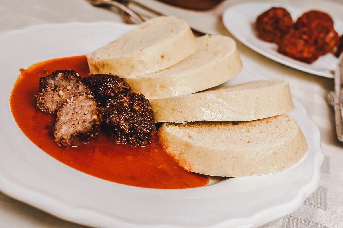 Czech Food Rajska omacka or Czech tomato sauce