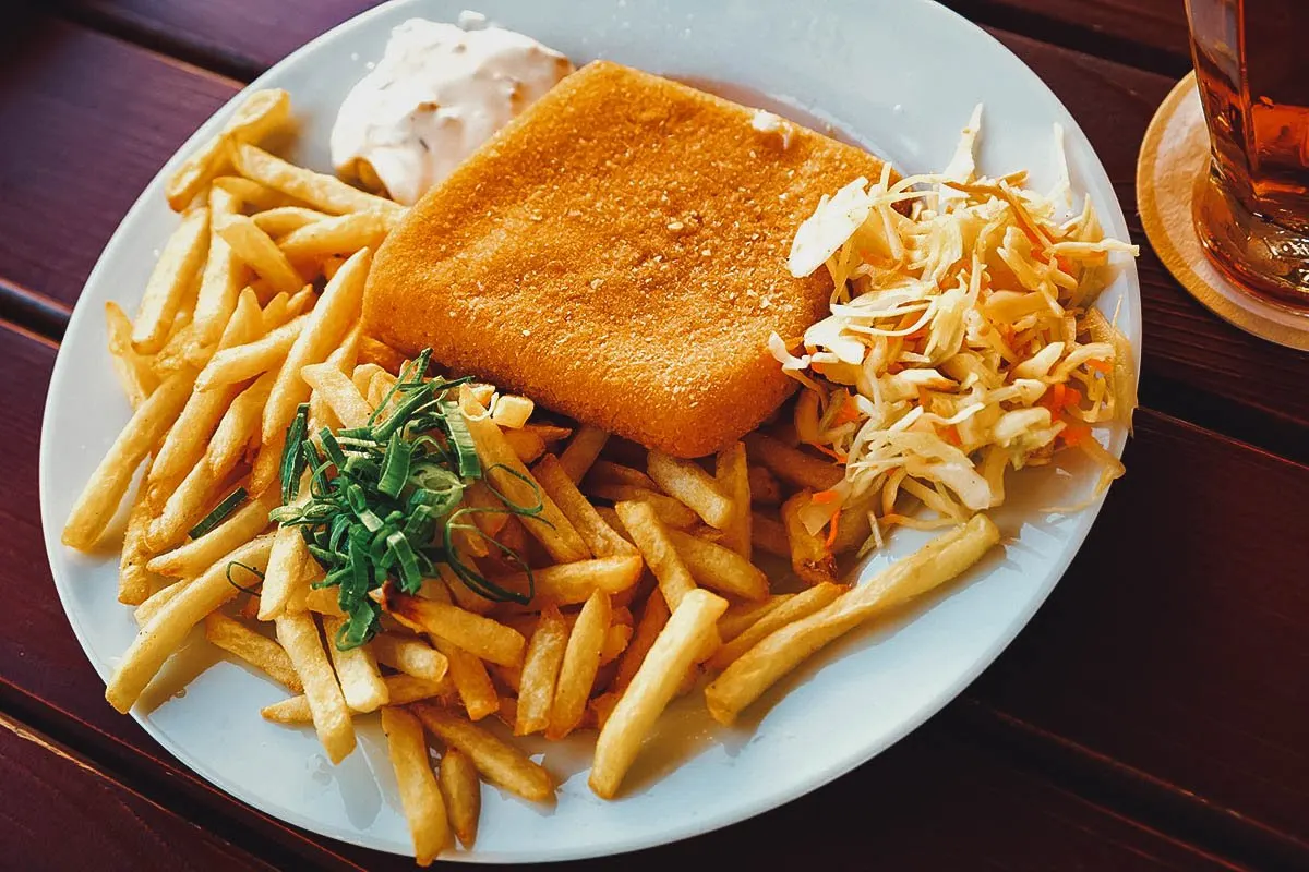 Czech Food Smazeny syr or Czech fried cheese