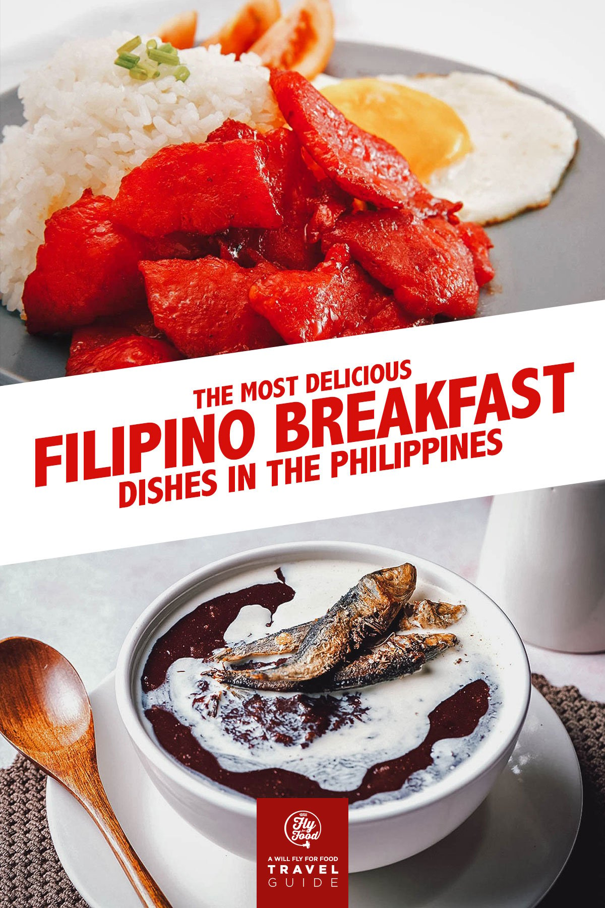 Filipino tocilog and champorado breakfast dishes