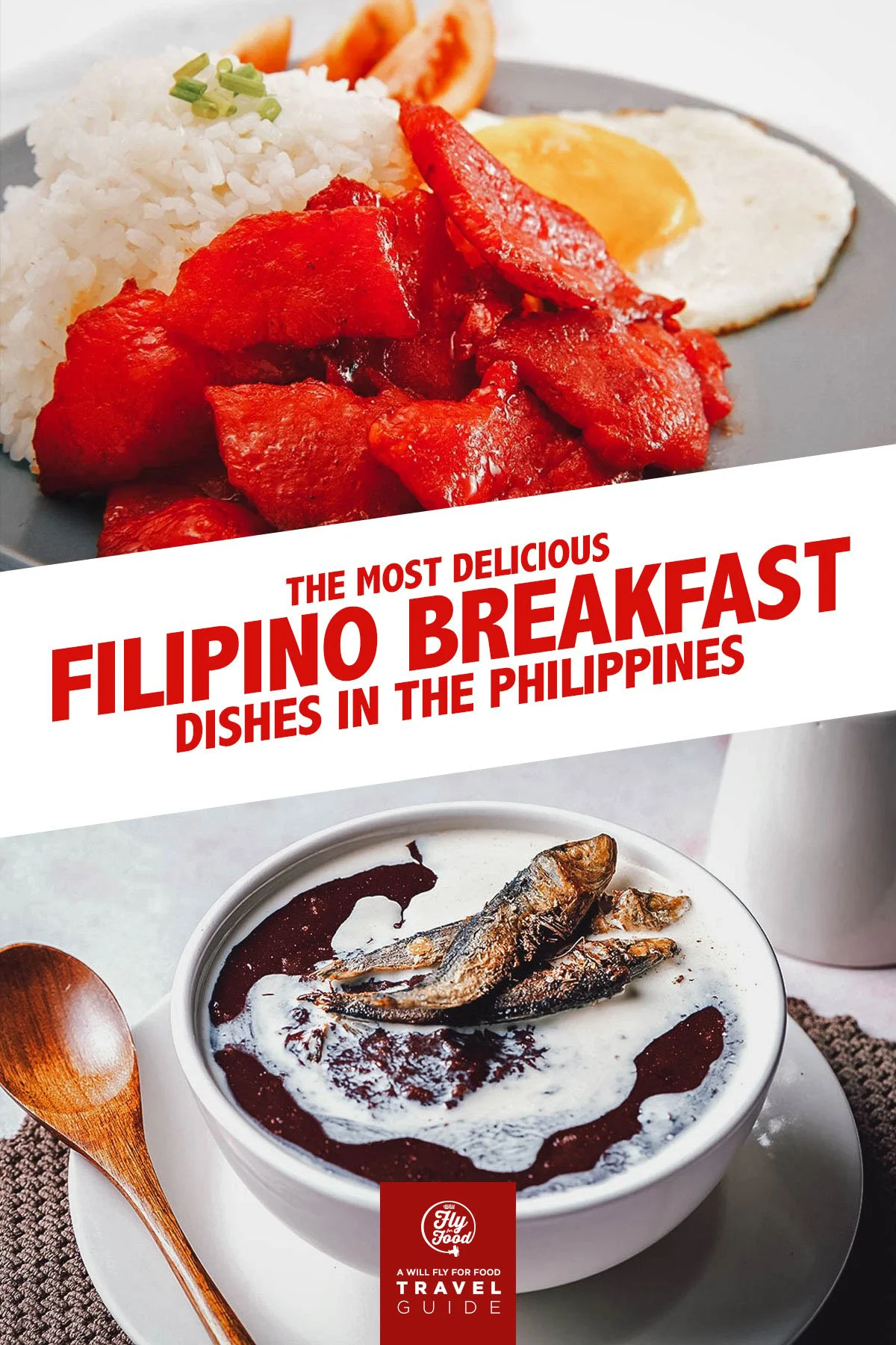 Filipino tocilog and champorado breakfast dishes