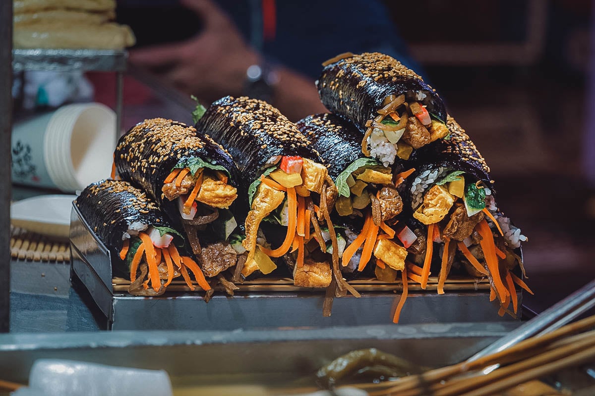 Kimbap or Korean sushi rolls