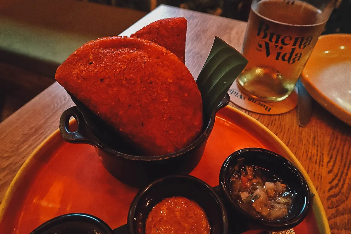 Empanadas at the Buena Vida restaurant in Cartagena