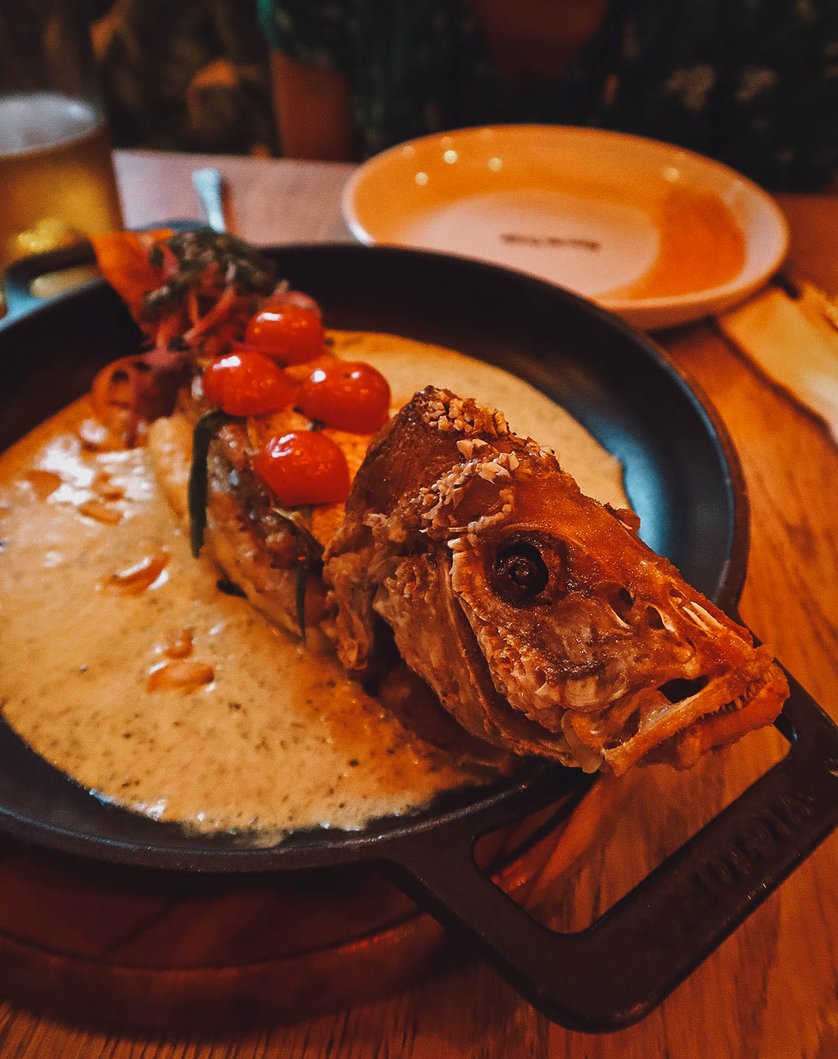 Fish dish at the Buena Vida restaurant in Cartagena