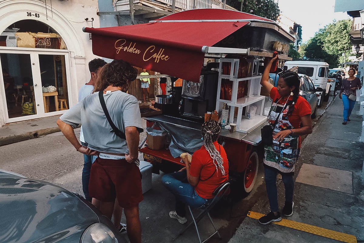 Golden Coffee jeep in Cartagena, Colombia