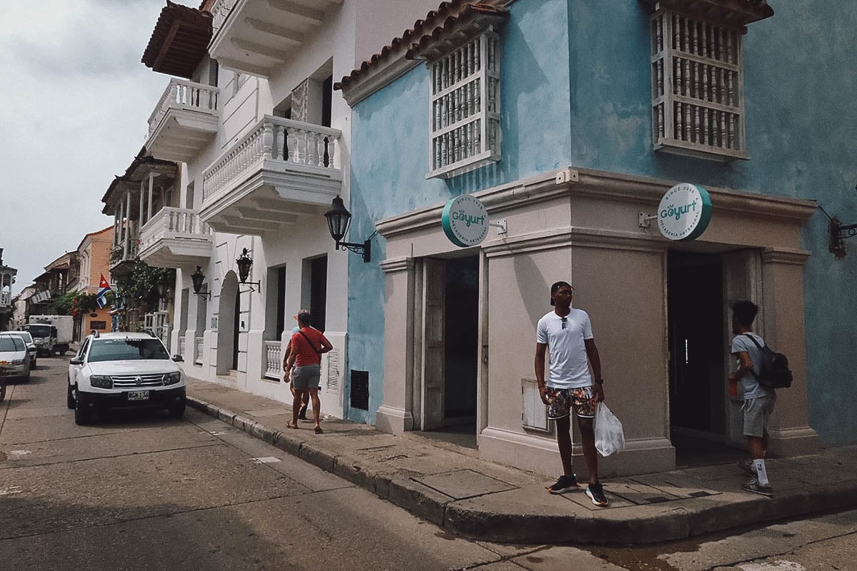 Goyurt shop exterior in Cartagena, Colombia