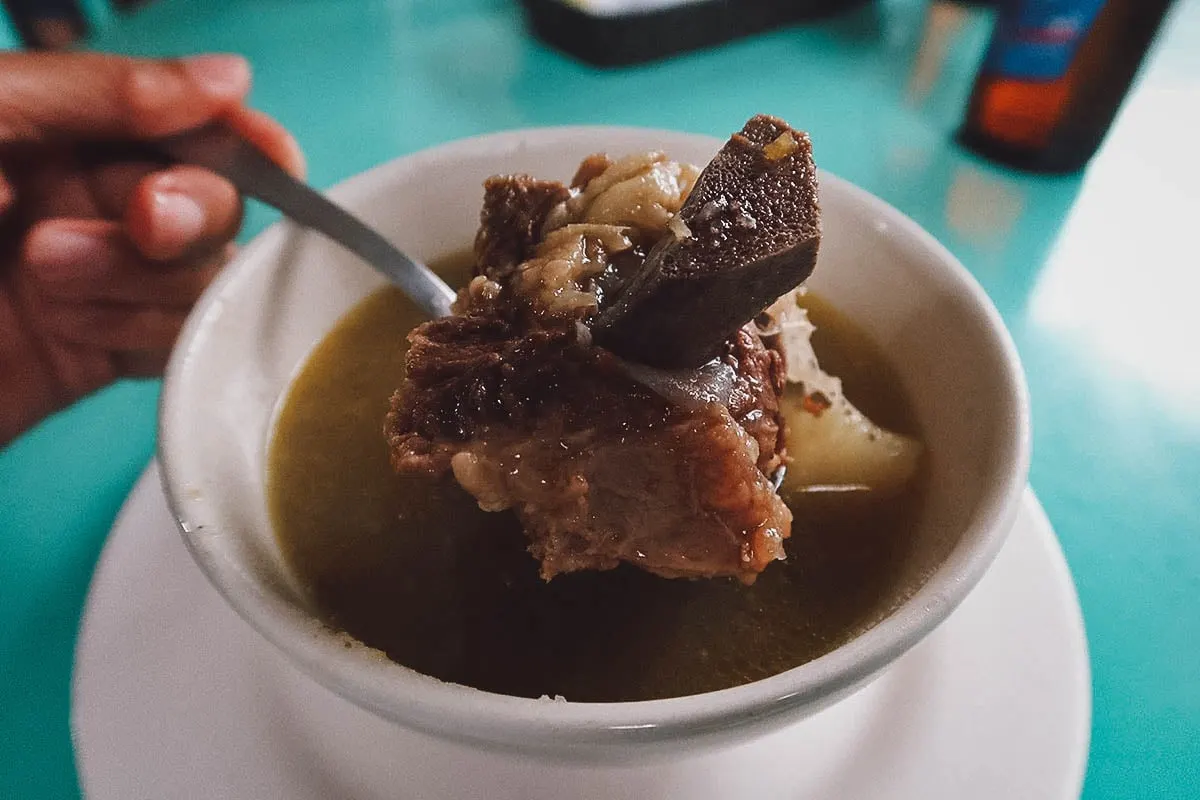 Beef soup at La Estrella restaurant in Cartagena