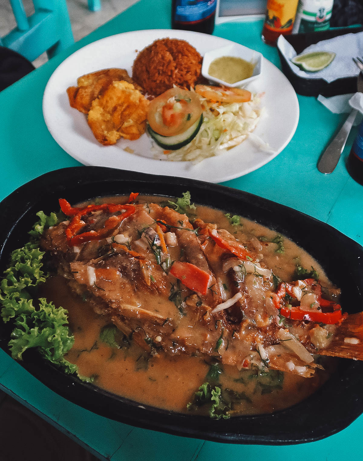 Fish dish at La Estrella restaurant in Cartagena