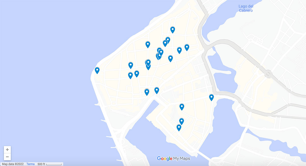 Cartagena restaurants map