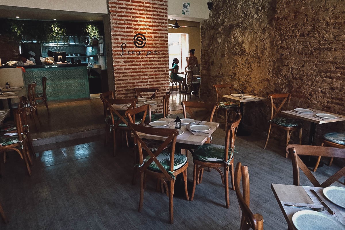Sierpe restaurant interior in Cartagena, Colombia