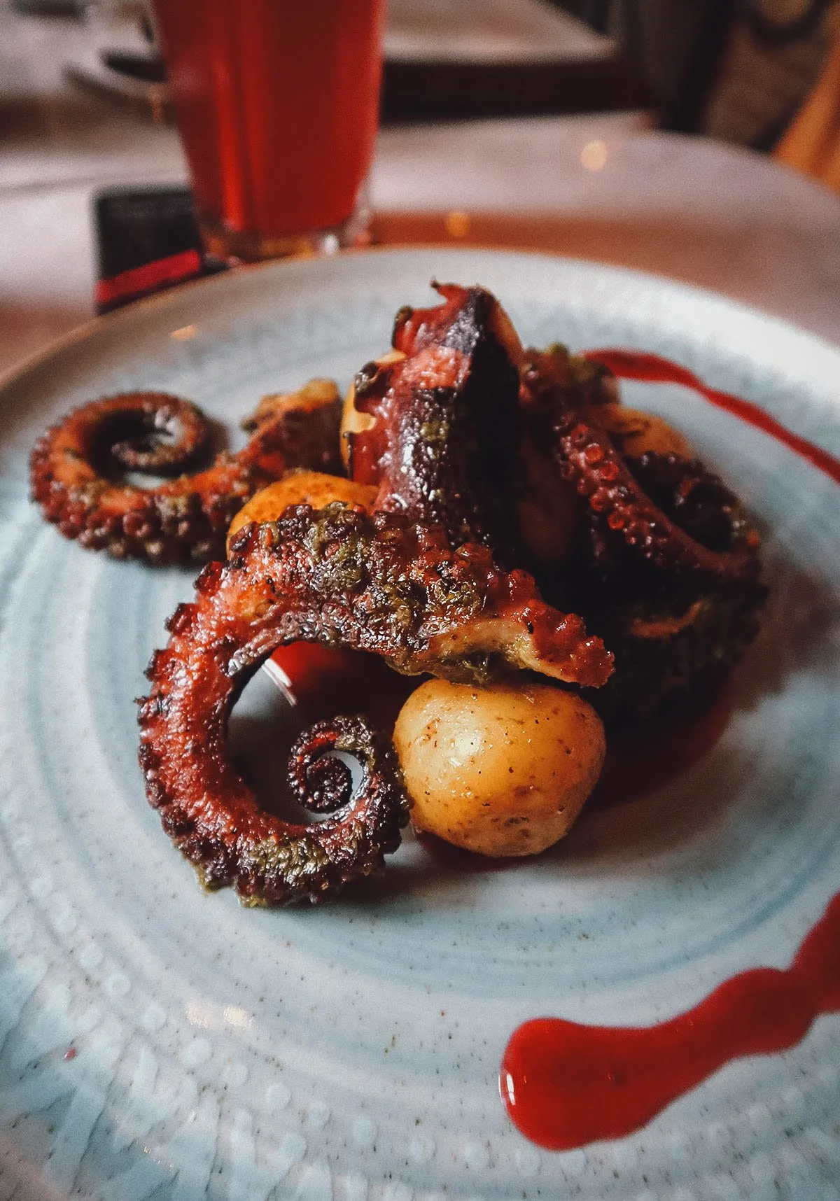 Pulpo dish at Tomillo restaurant in Cartagena