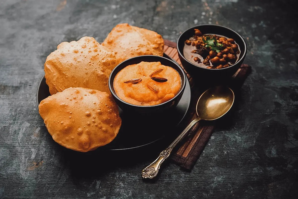 Pakistani halwa poori