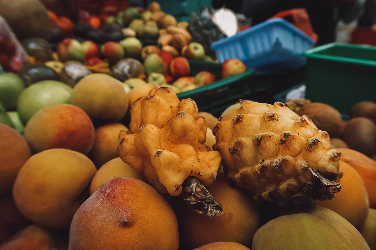 Colombian fruits at a market in Bogota