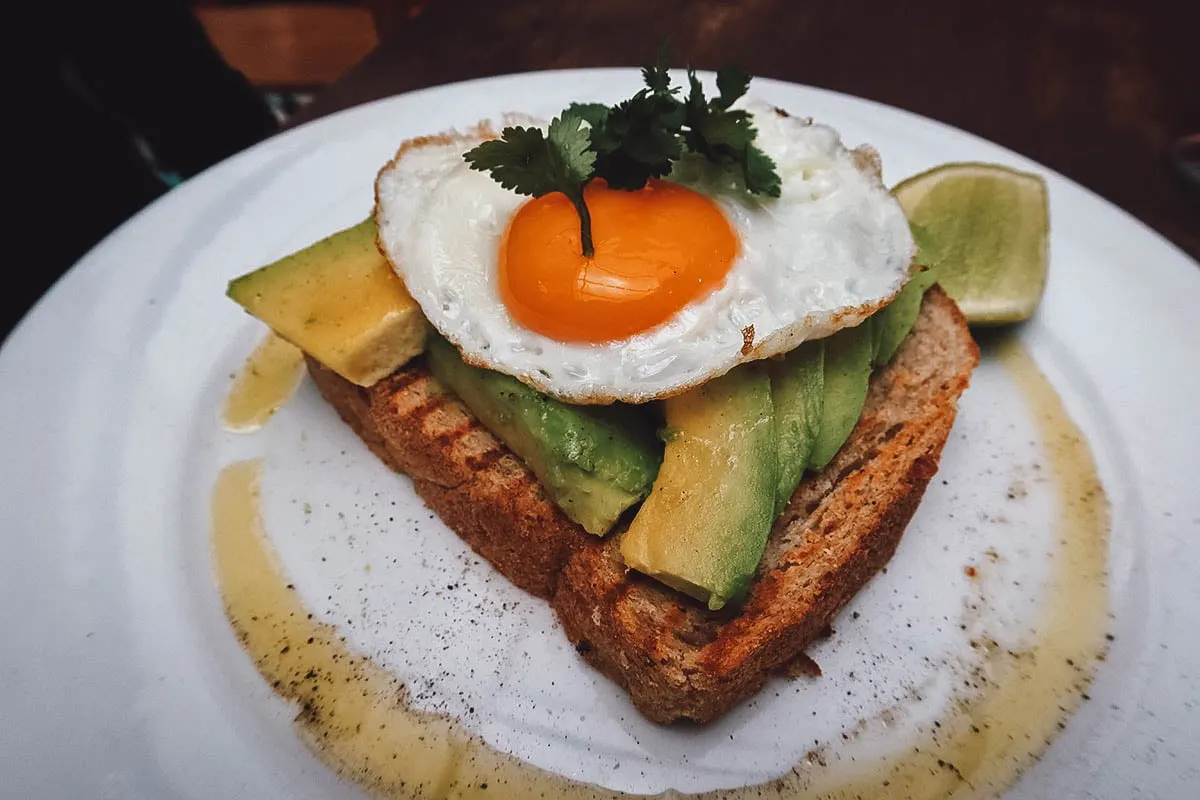 Avocado toast at Abasto in Bogota