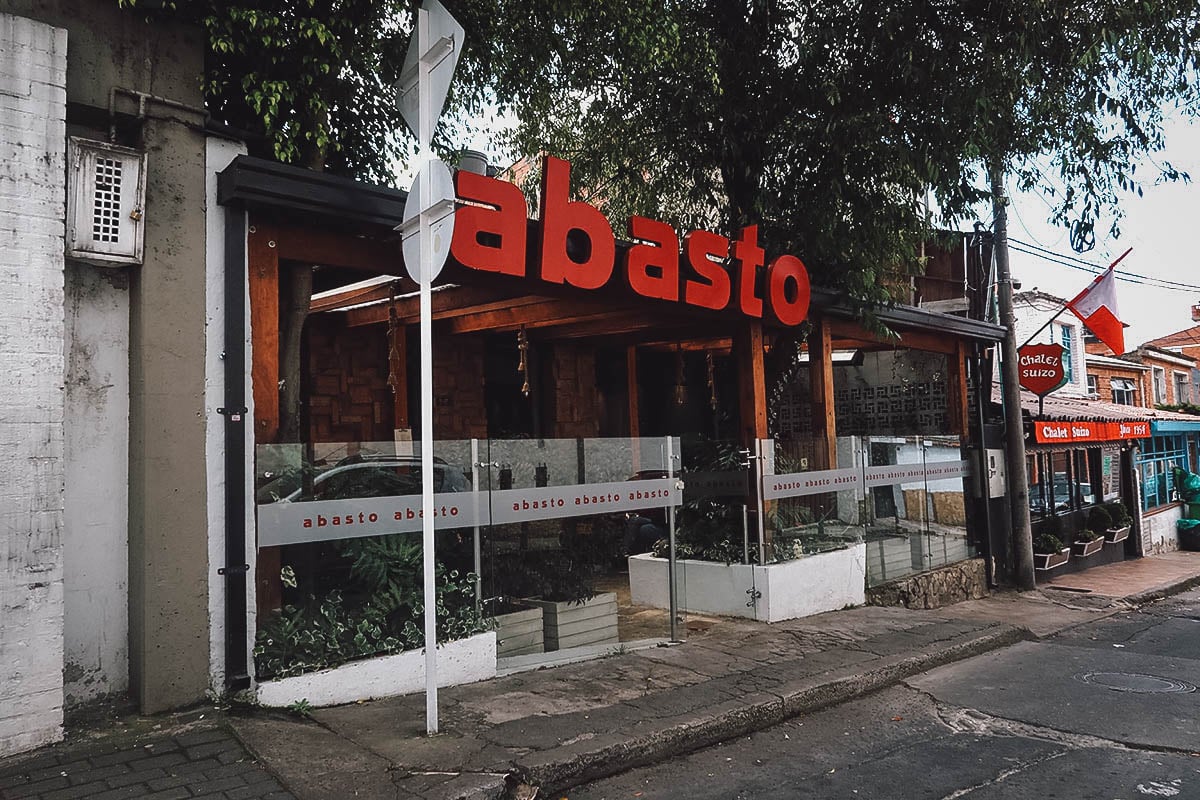 Abasto restaurant exterior in Bogota, Colombia
