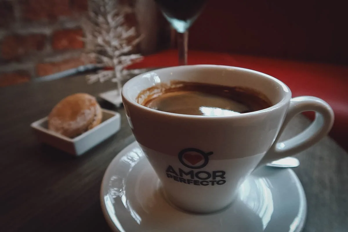 Coffee at Amor Perfecto cafe in Bogota