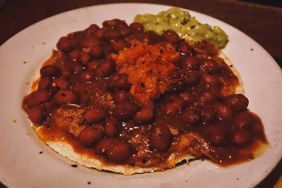 Arepa dish at Aqui en Santa Fe in Bogota