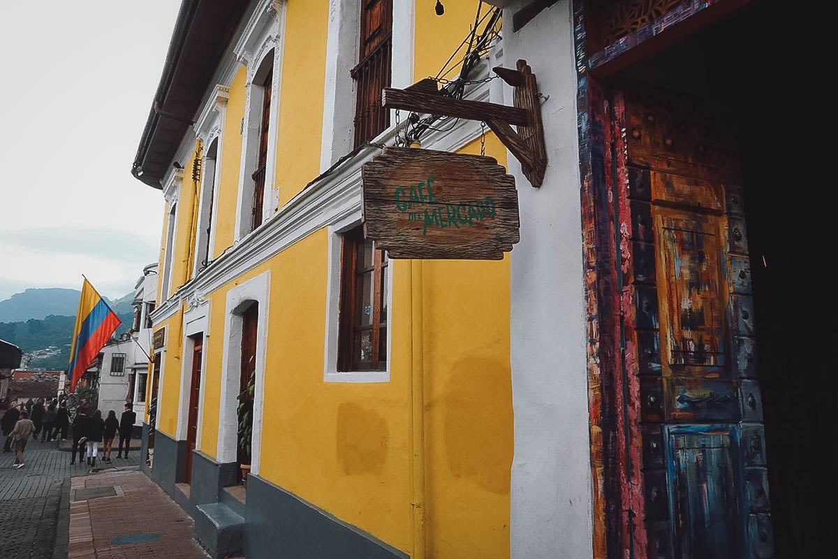 Cafe del Mercado exterior in Bogota, Colombia