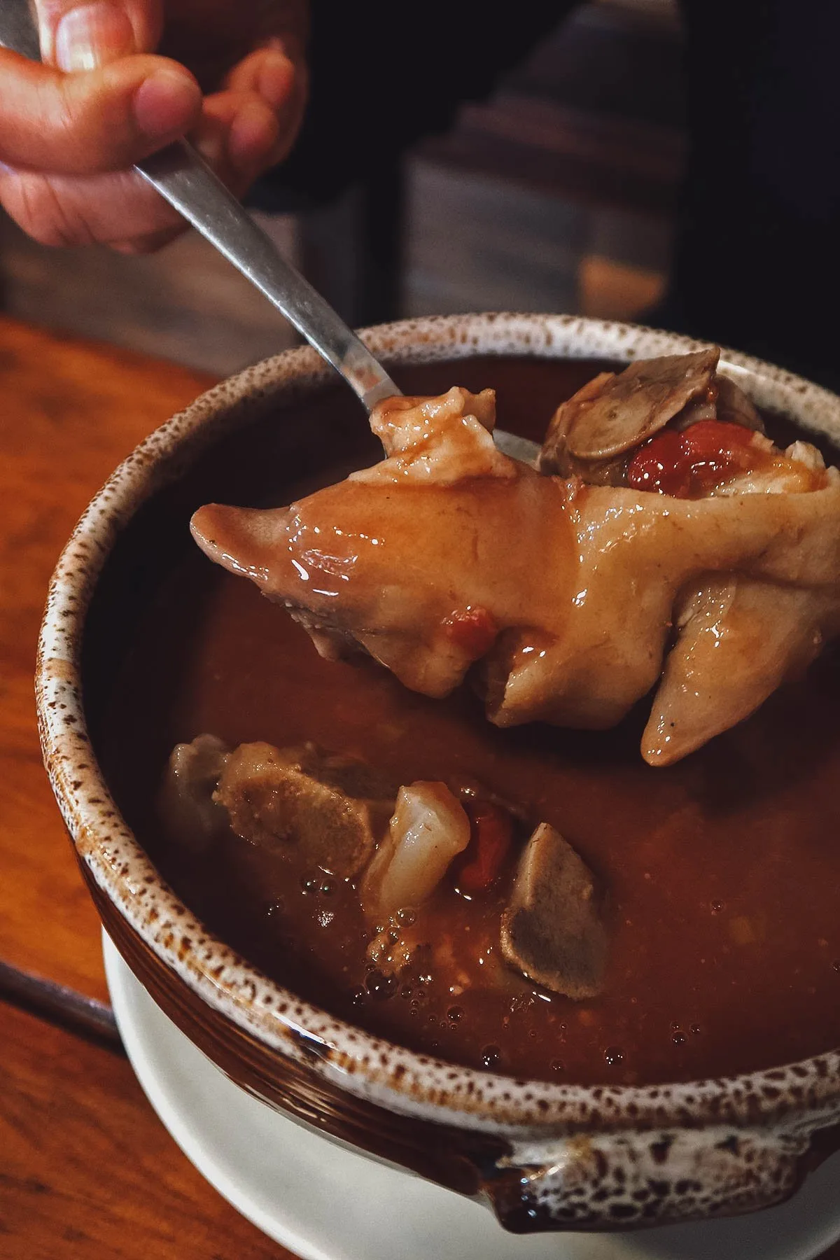 Pork hock stew at El Mejor Ajiaco del Mundo in Bogota