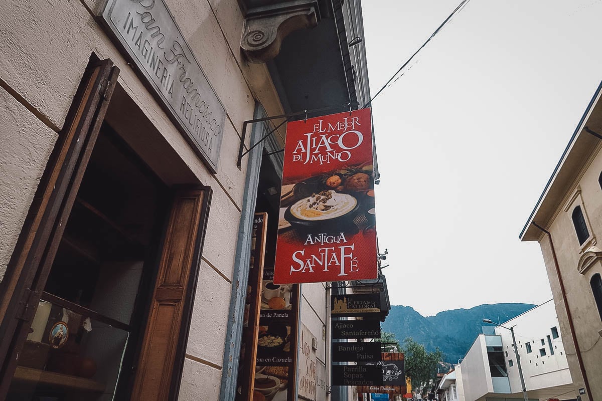 El Mejor Ajiaco del Mundo restaurant exterior in Bogota, Colombia