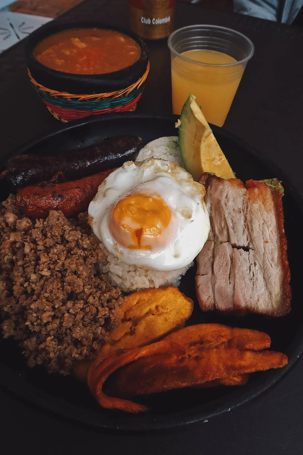 Bandeja paisa at Plaza de Mercado la Concordia in Bogota