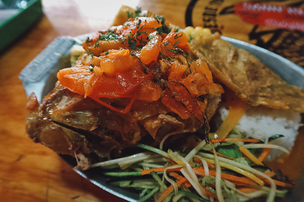 Beef hock at Donde Gladys in Plaza de Mercado la Perseverancia in Bogota