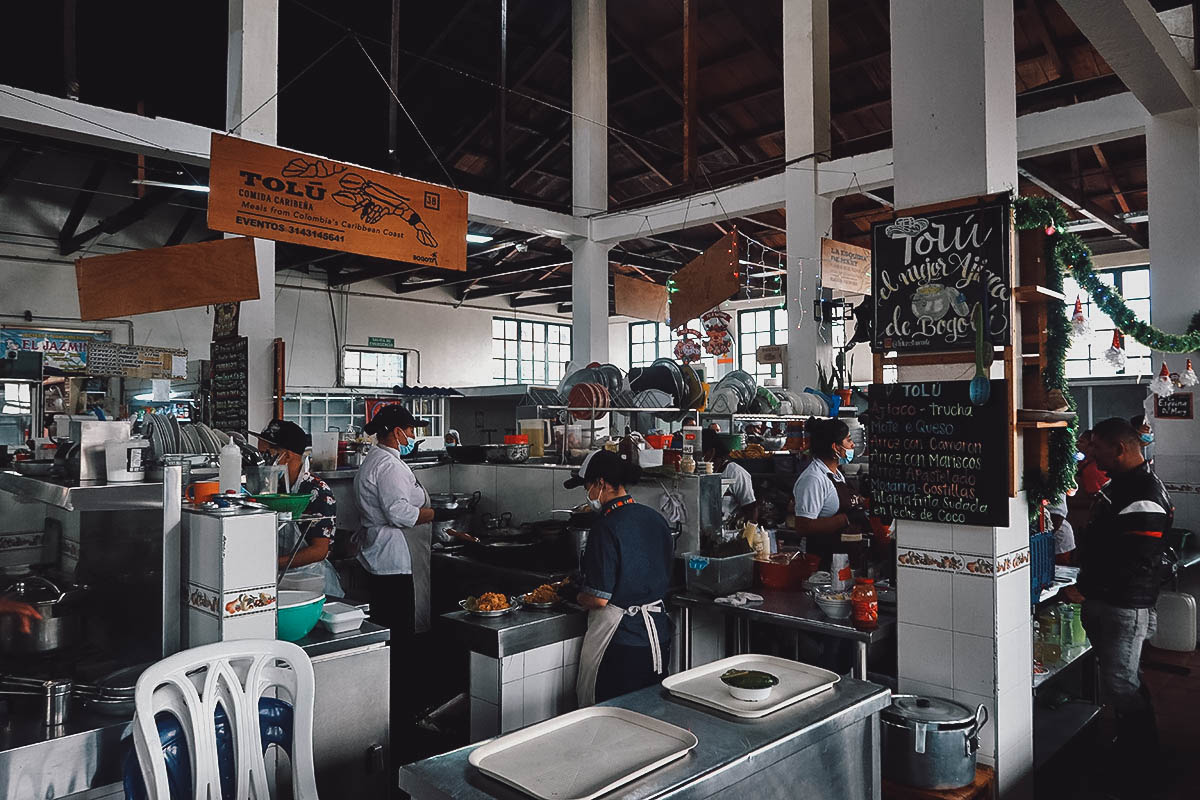 Tolu stall in Plaza de Mercado la Perseverancia in Bogota, Colombia