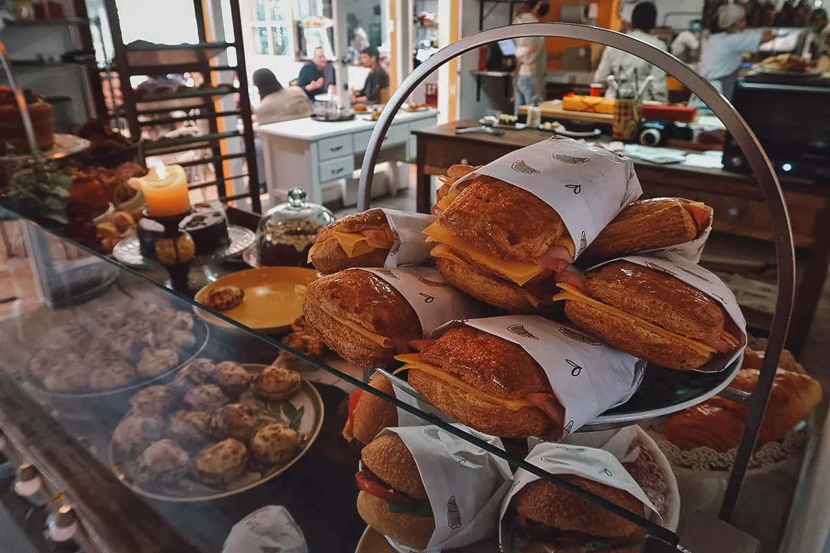 Pastries at Les Amis Bizcocheria in Bogota