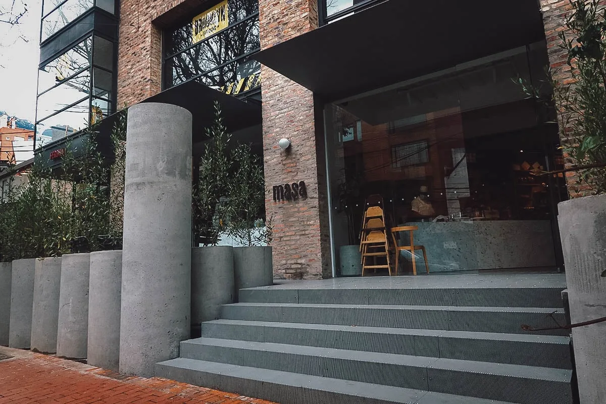 Masa restaurant exterior in Bogota, Colombia