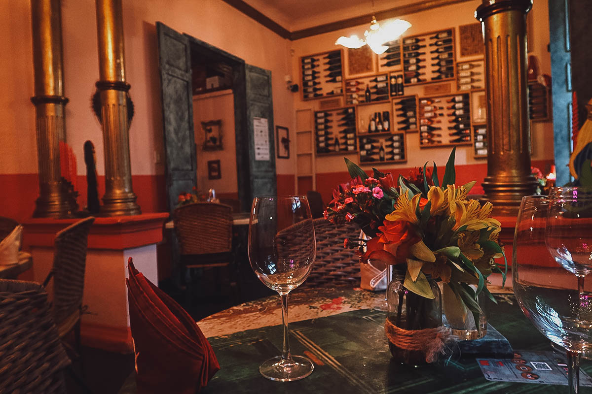 Santa Fe restaurant interior in Bogota, Colombia