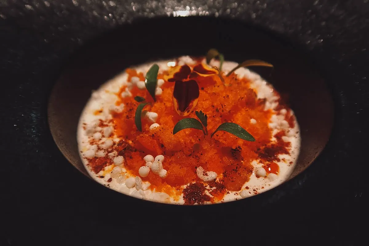 Close-up of dish at Restaurante Leo in Bogota