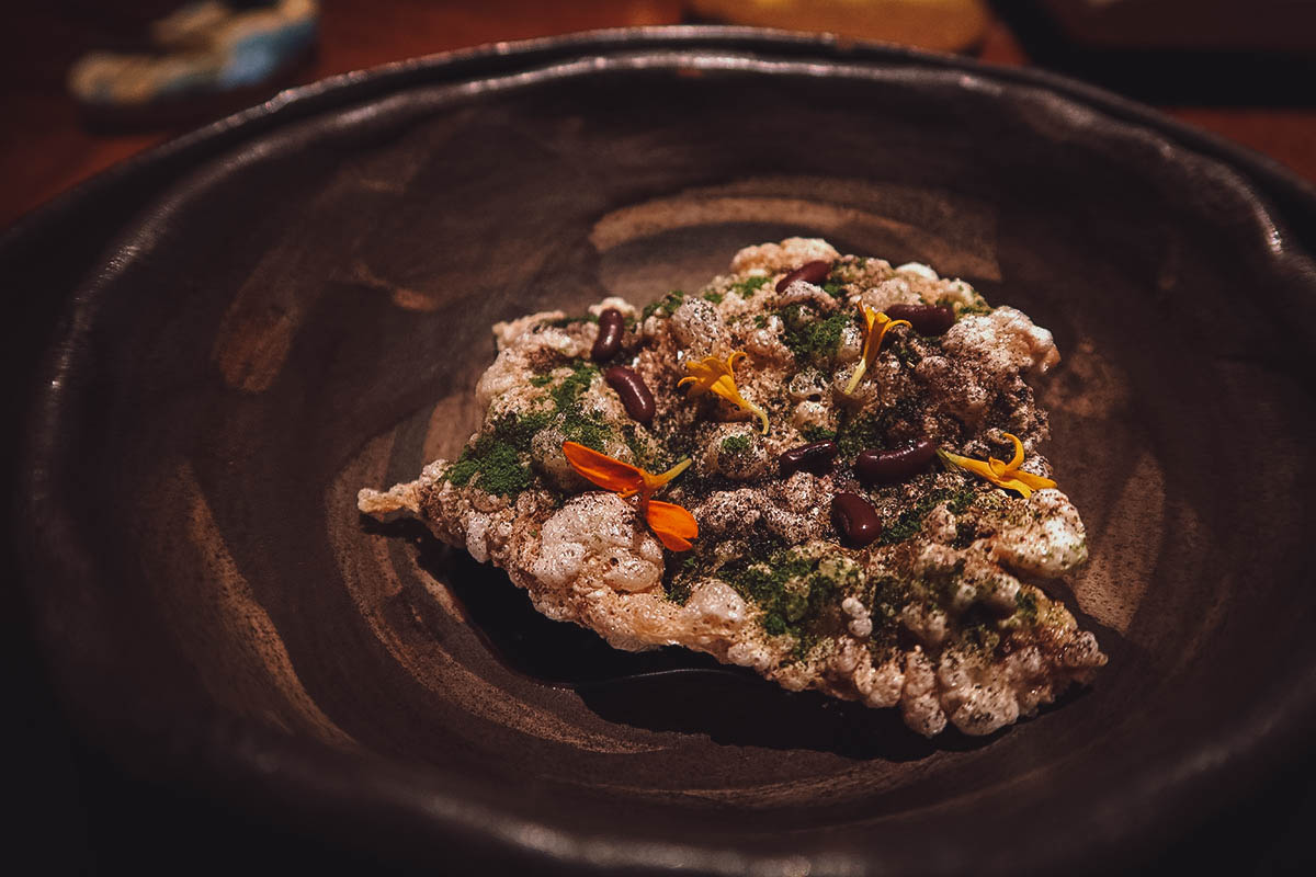 Close-up of dish at Restaurante Leo in Bogota