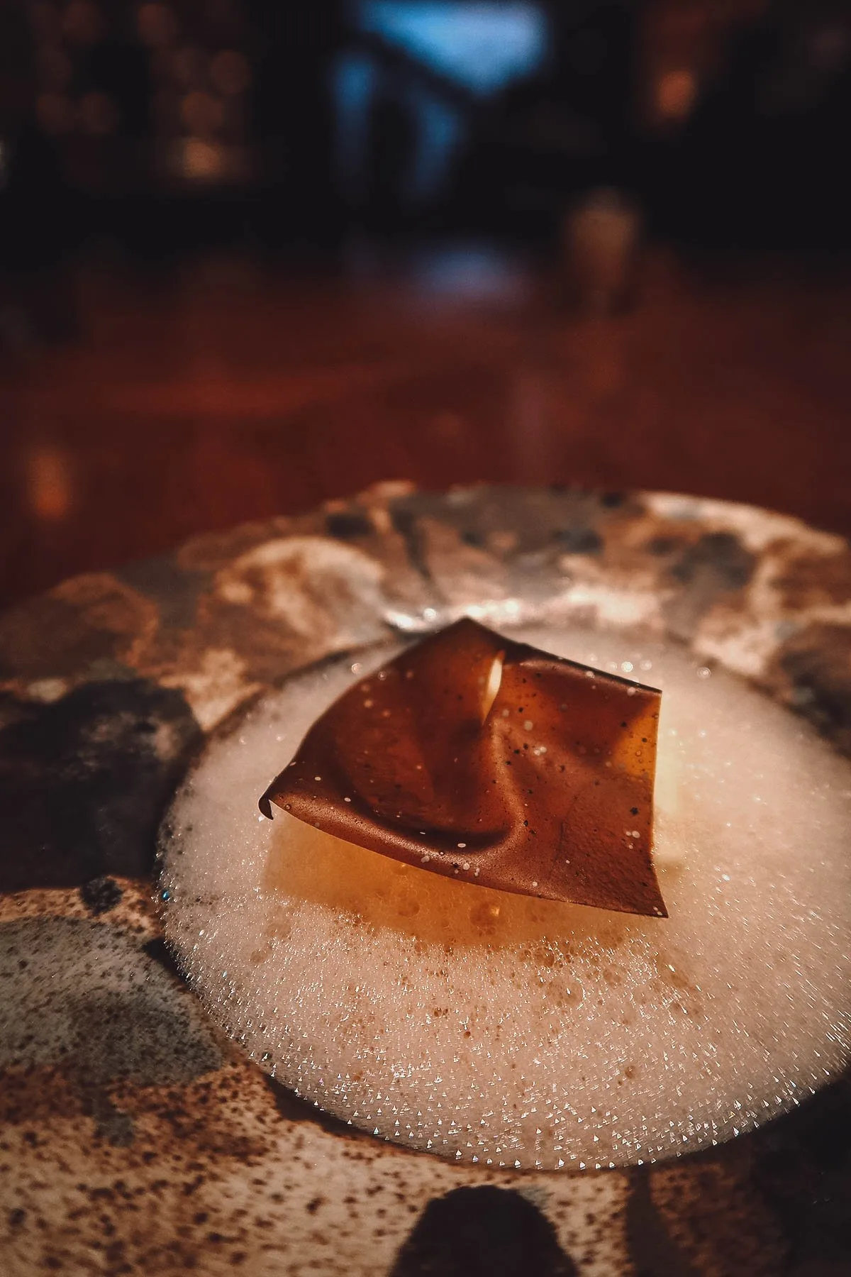 Close-up of dessert at Restaurante Leo in Bogota