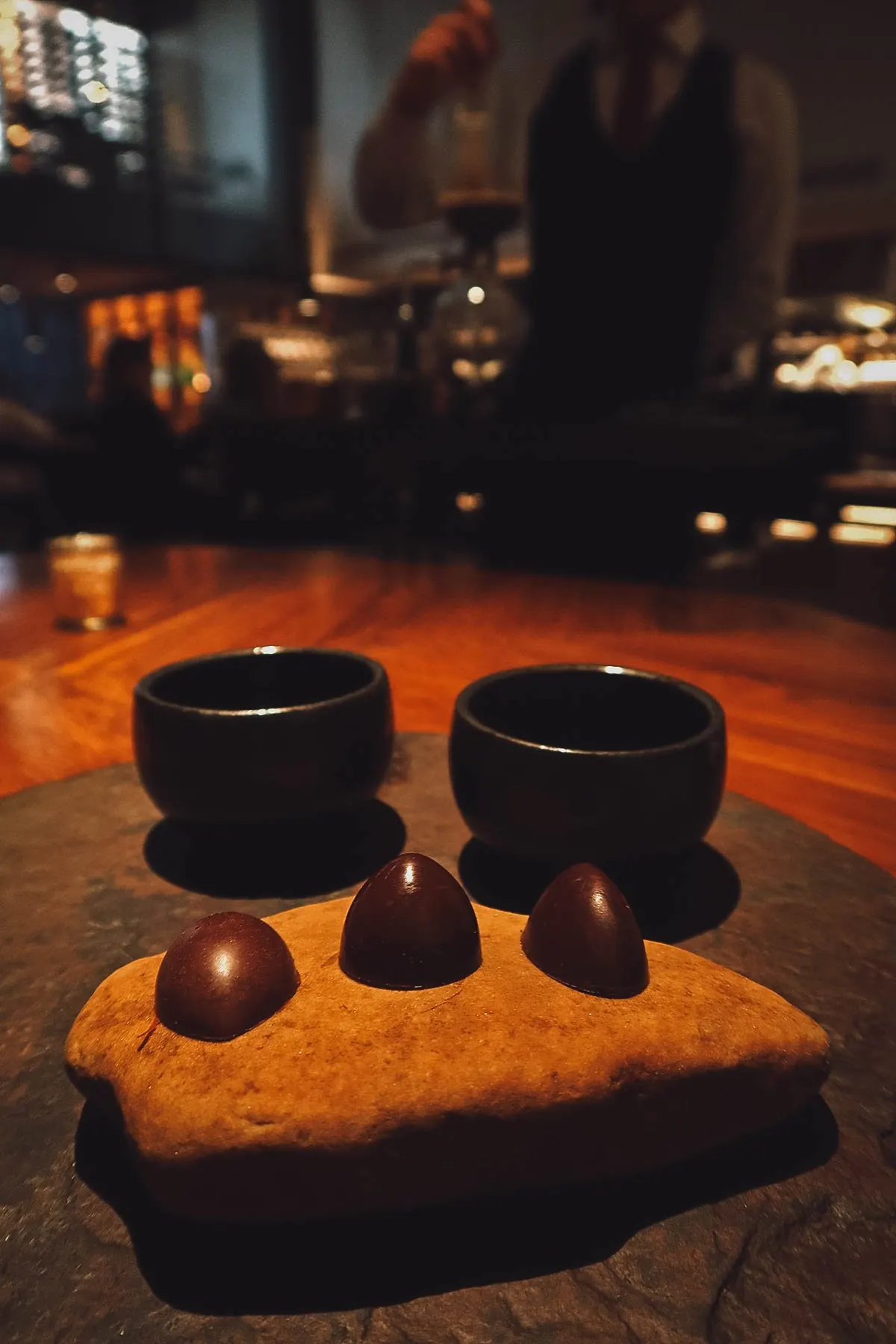Restaurante Leo, Bogota, Colombia Chocolates and coffee at Restaurante Leo in Bogota