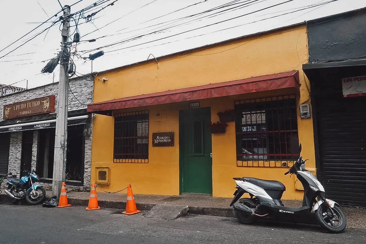 Ajiacos y Mondongos restaurant exterior in Medellin, Colombia