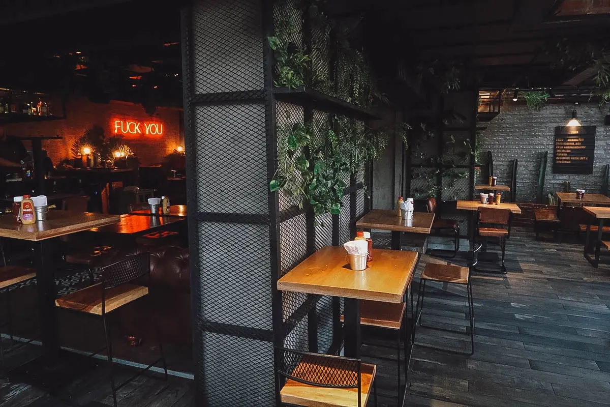 Animal Cocina restaurant seating in Medellin, Colombia