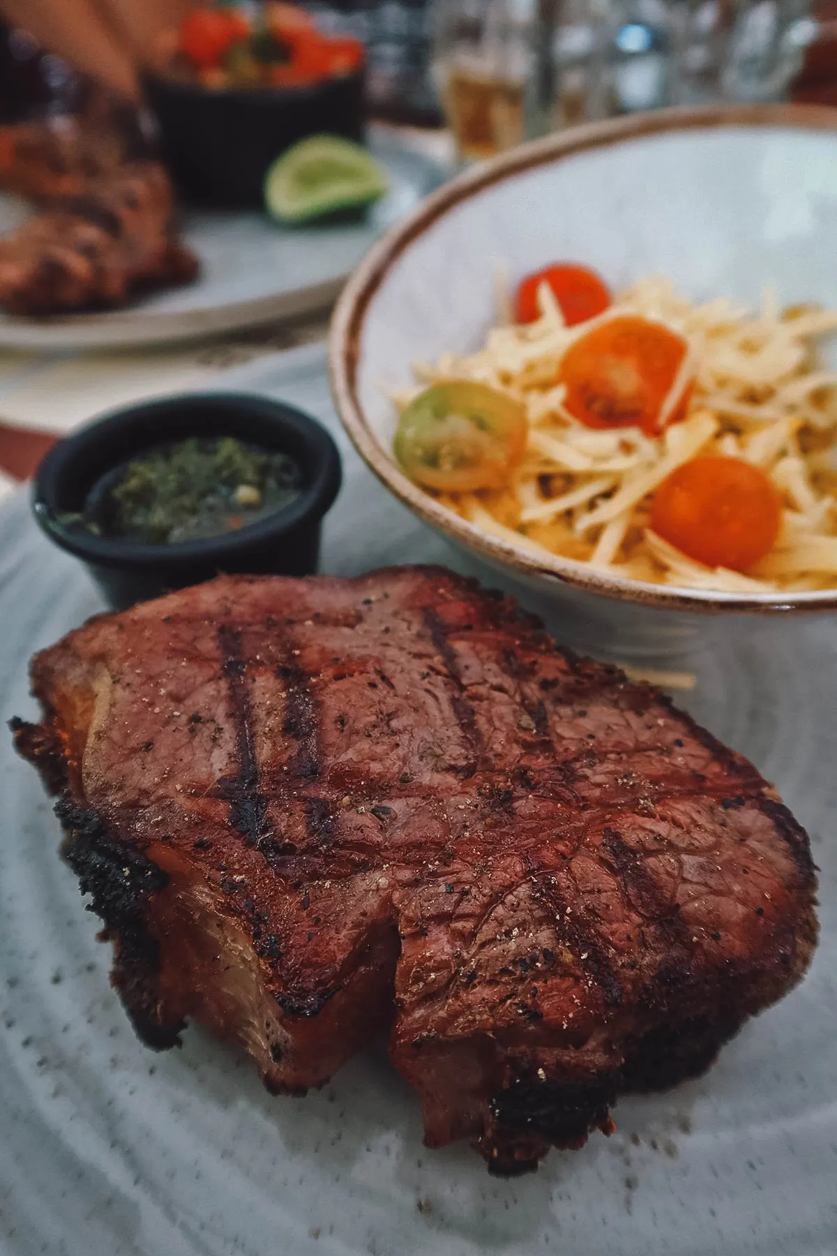 Steak at Barbaro Cocina Primitiva restaurant in Medellin