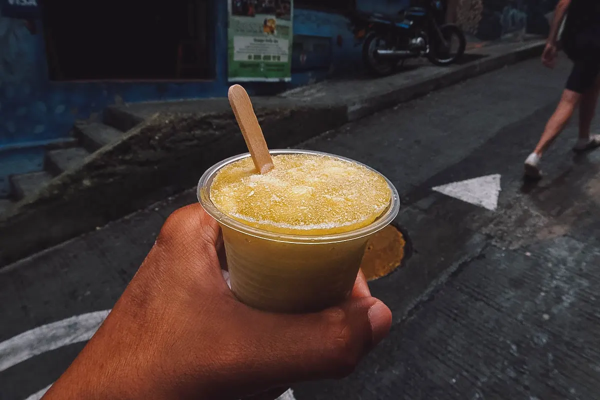 Mango biche popiscle at Cremas Dona Alba in Medellin