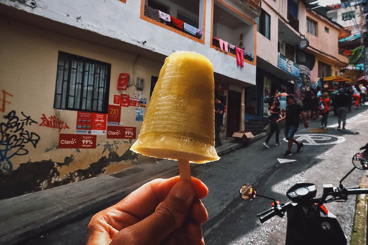 Mango biche popiscle at Cremas Dona Alba in Medellin