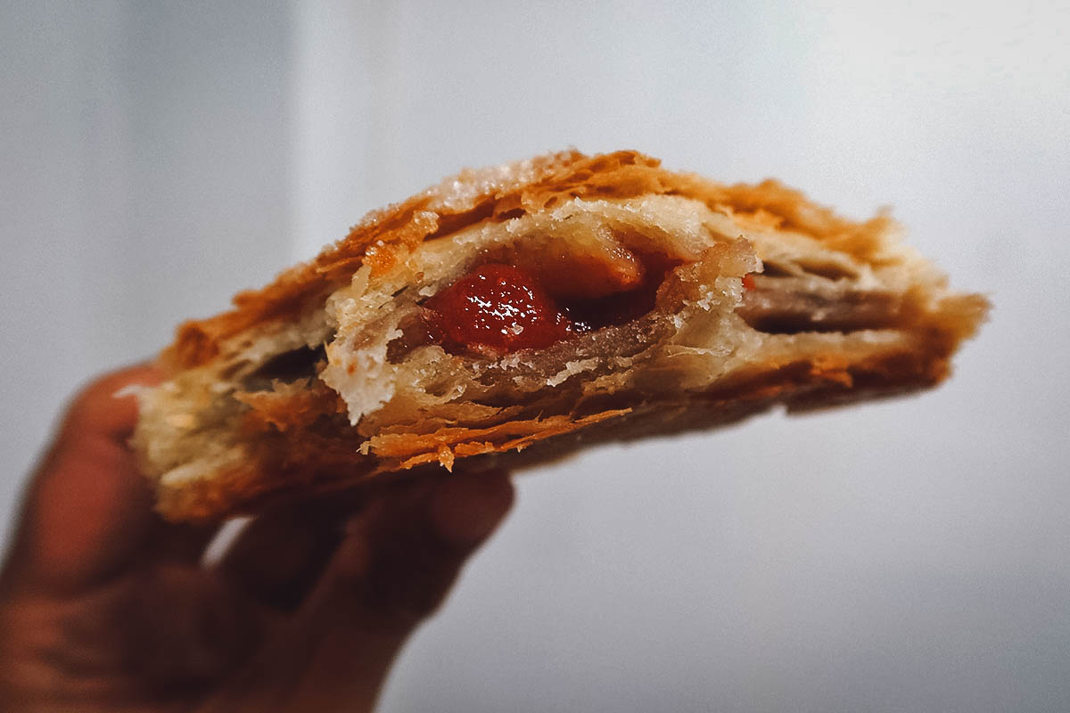 Guava empanada at El Tejadito restaurant in Medellin