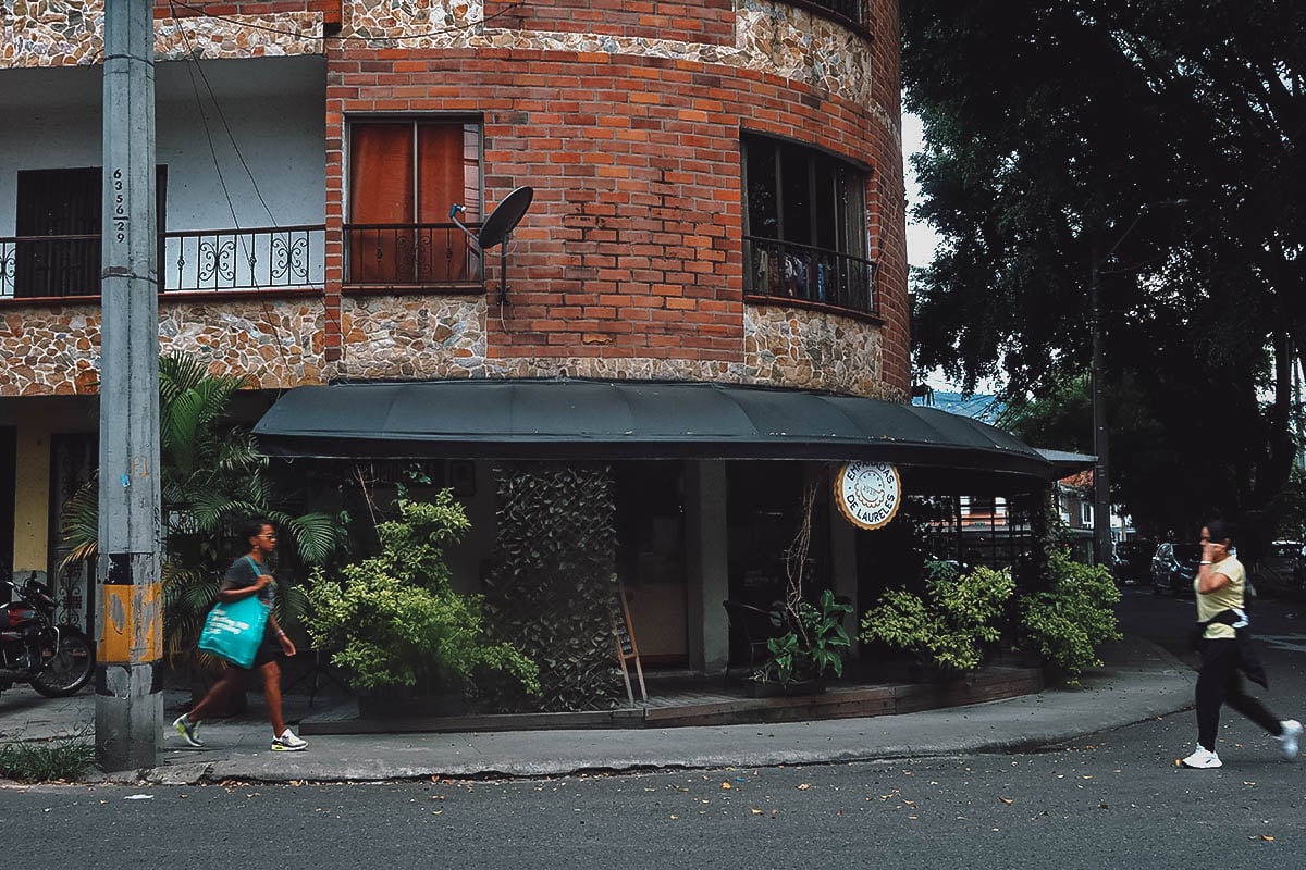 Empanadas de Laureles restaurant exterior in Medellin, Colombia