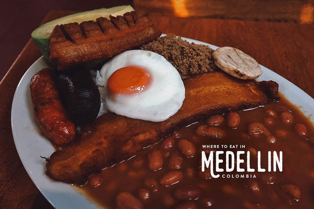 Bandeja paisa at a restaurant in Medellin, Colombia
