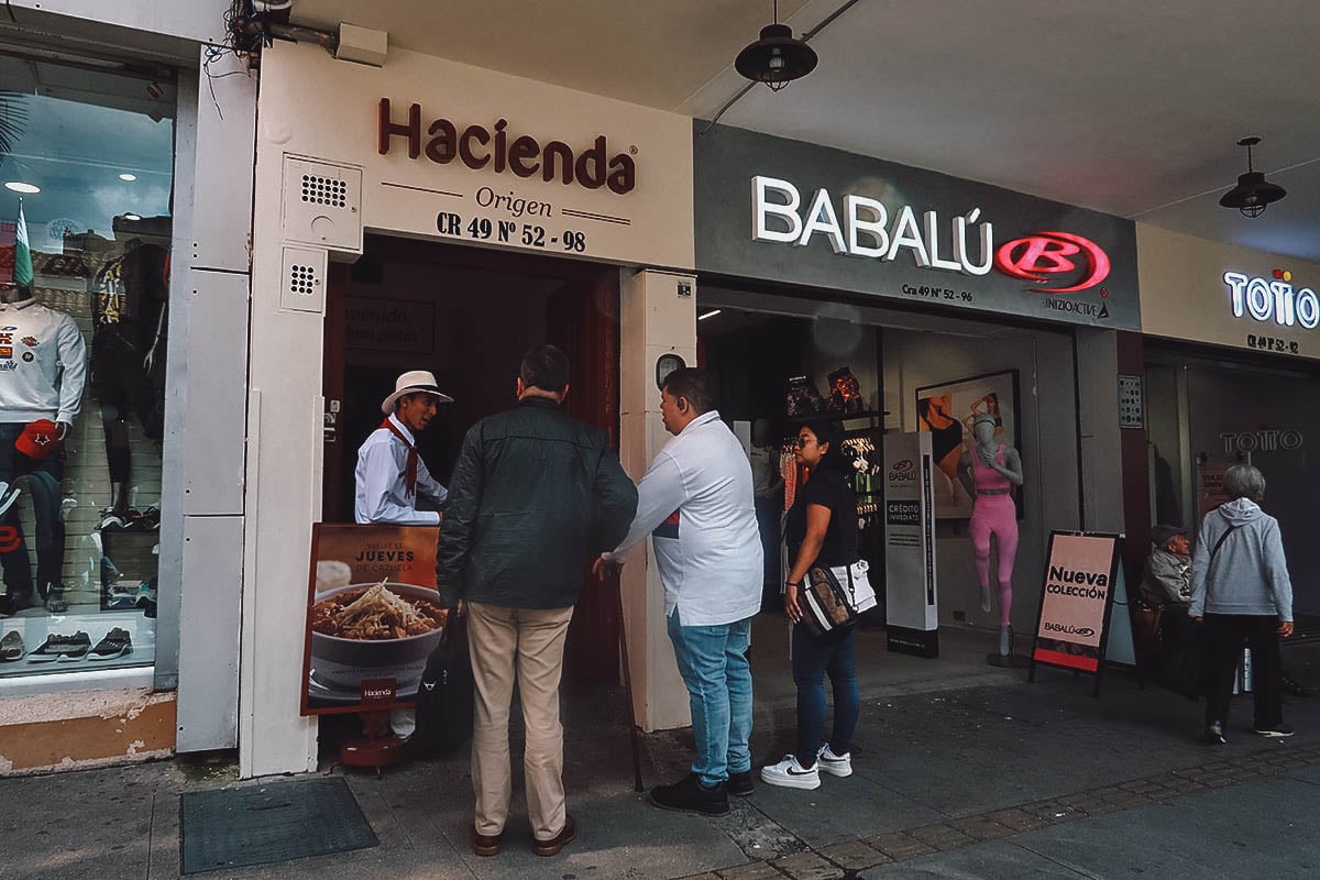 Hacienda restaurant exterior in Medellin, Colombia