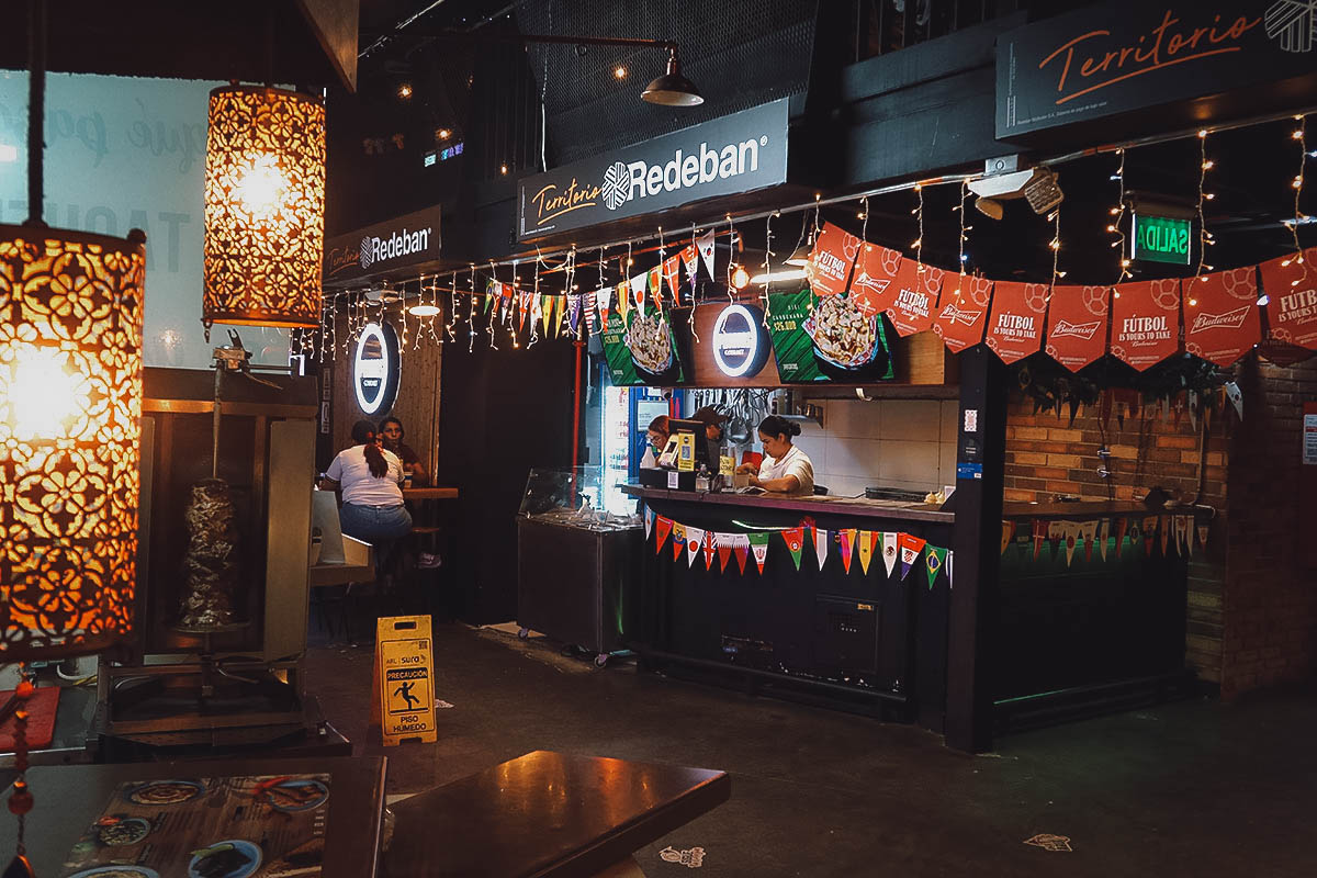 Patatas Gourmet stall at Mercado del Rio in Medellin, Colombia