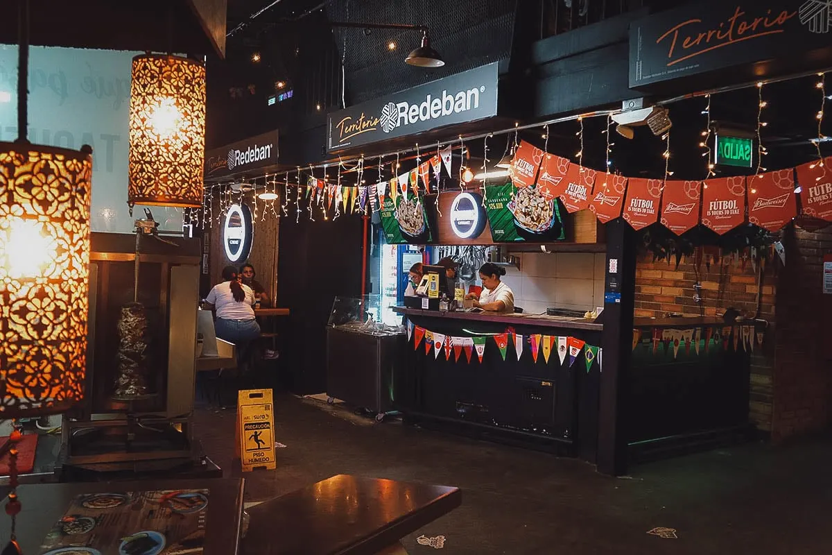 Patatas Gourmet stall at Mercado del Rio in Medellin, Colombia