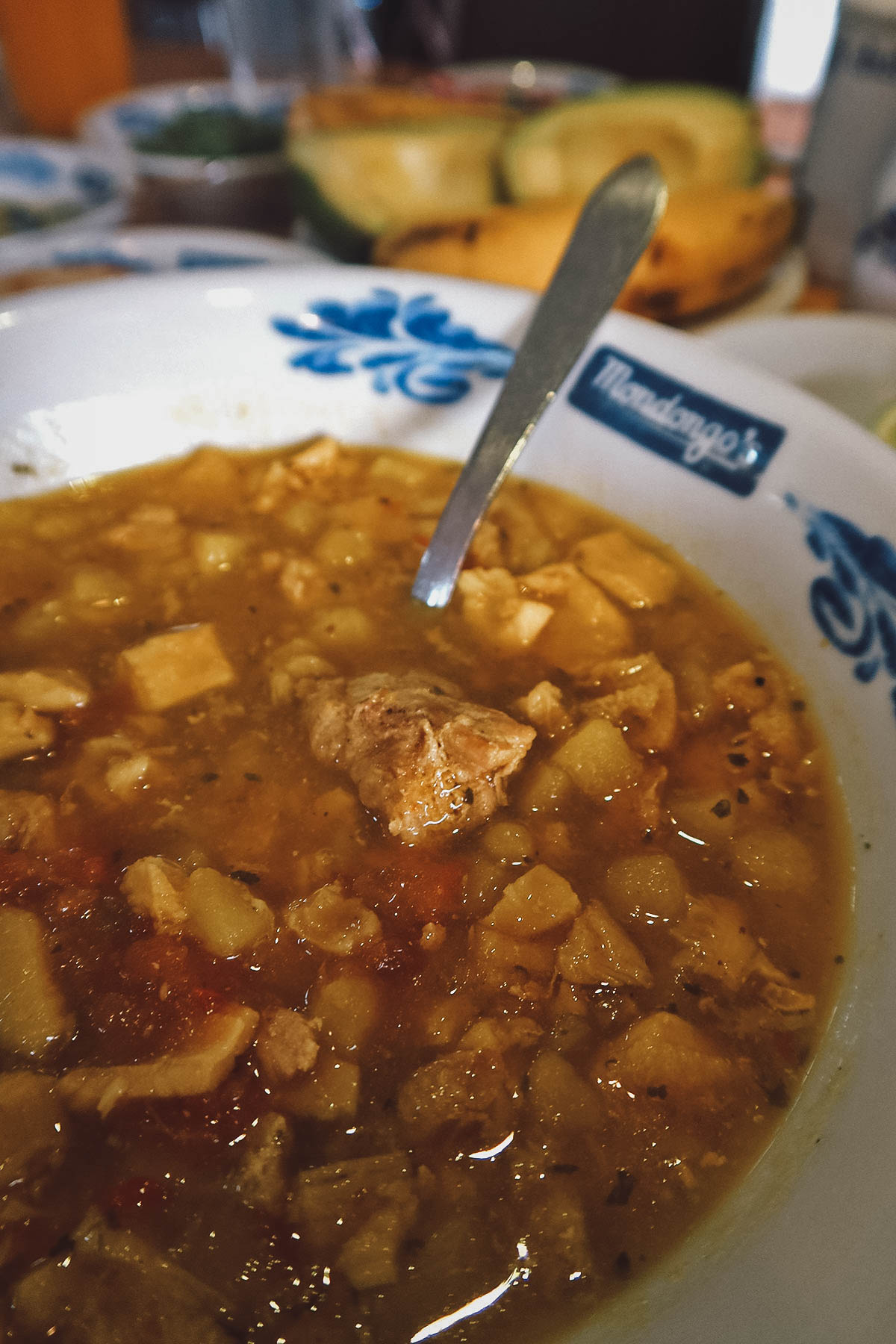 Bowl of mondongo at Mondongo's restaurant in Medellin