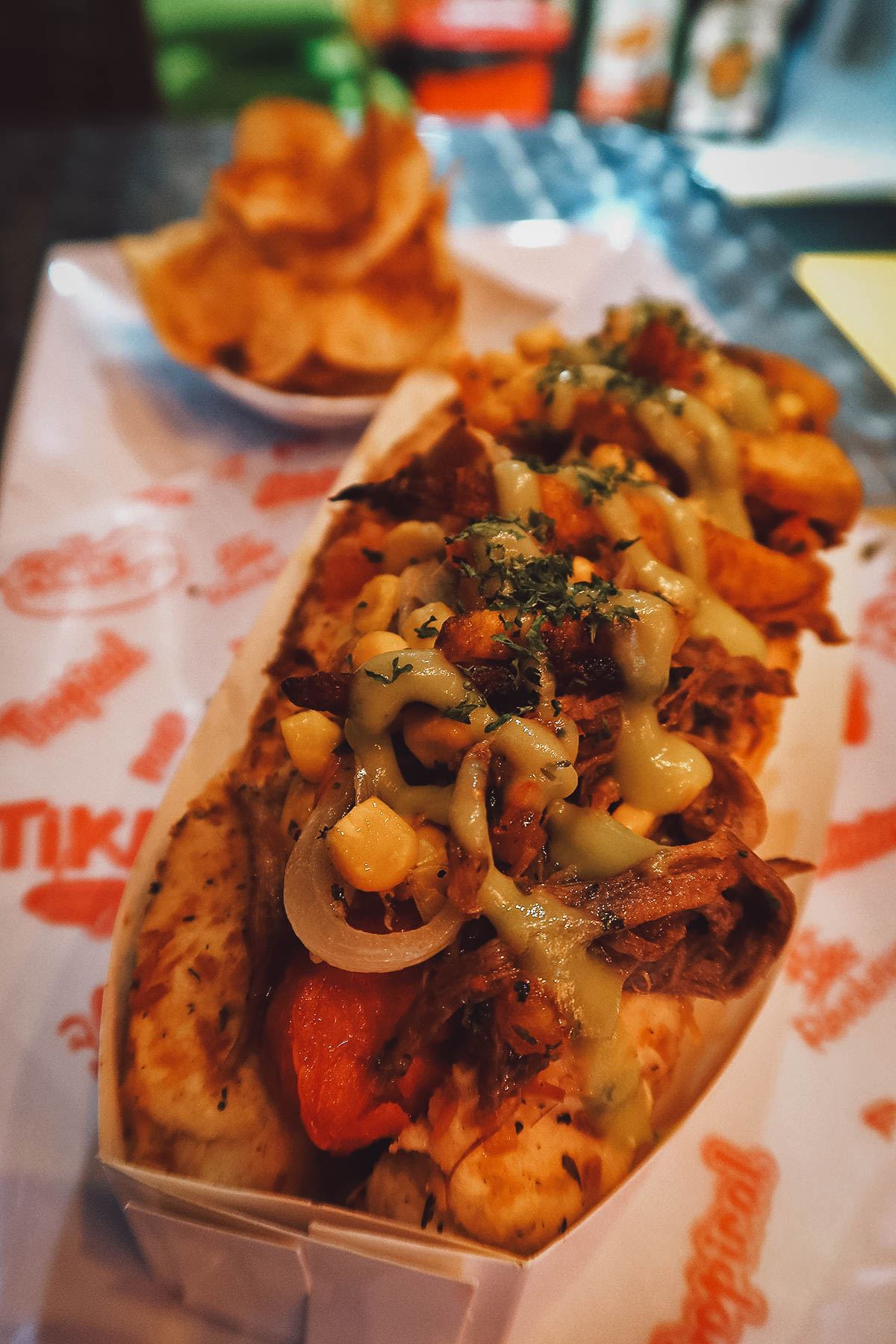 Perro caliente at Tika Dogs Gourmet restaurant in Medellin