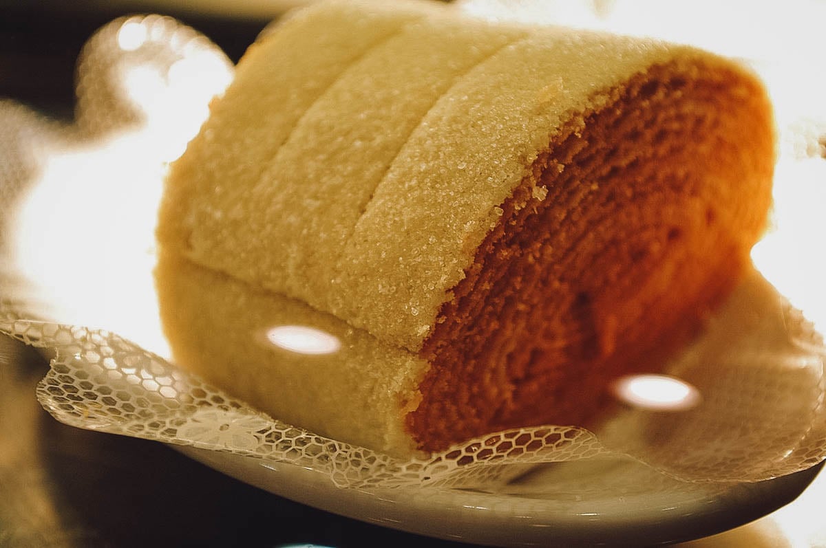 A traditional Brazilian cake roll made with guava jam