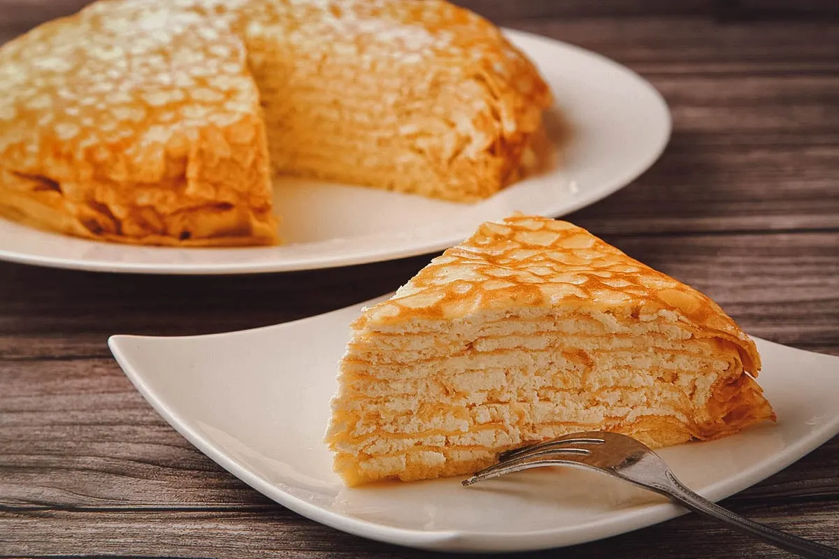 Japanese mille crepe cake