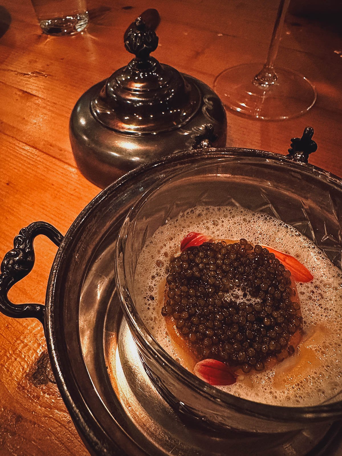 Caviar dish at a restaurant in Manila